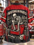 ☕ "Waiting on Parts" Skeleton Mechanic Workshop Shirt