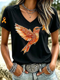 Women's Leukemia Awareness Graphic Casual T-Shirt