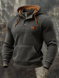Men's Vintage Waffle-Knit Quarter-Zip Hoodie