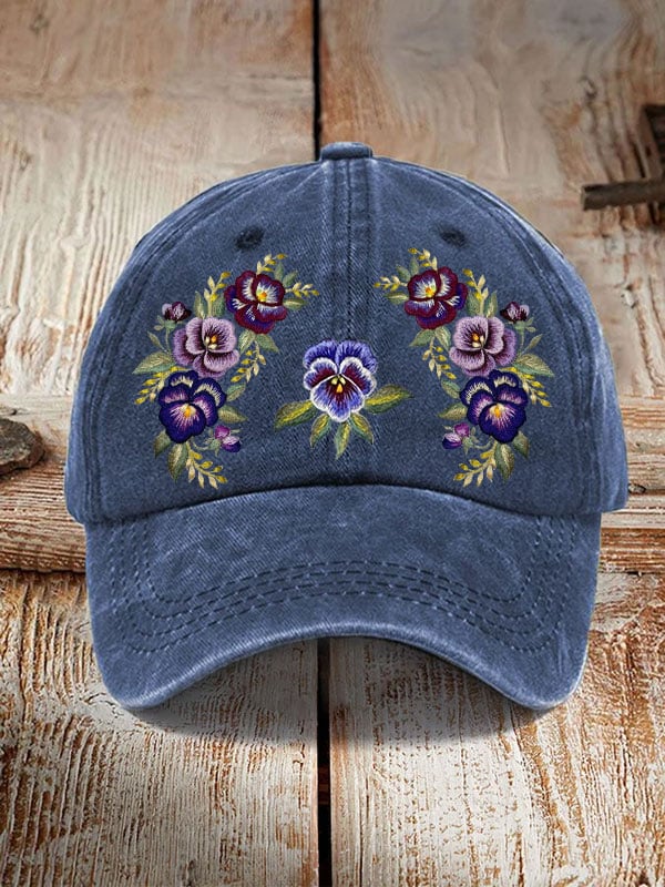 Alzheimer's Purple Floral Retro Hat