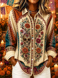Women's Day Of The Dead Print Long Sleeve Shirt