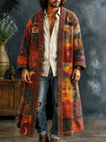 Men's Boho Celestial Patchwork Colorful Blooms Print Kimono Cardigan