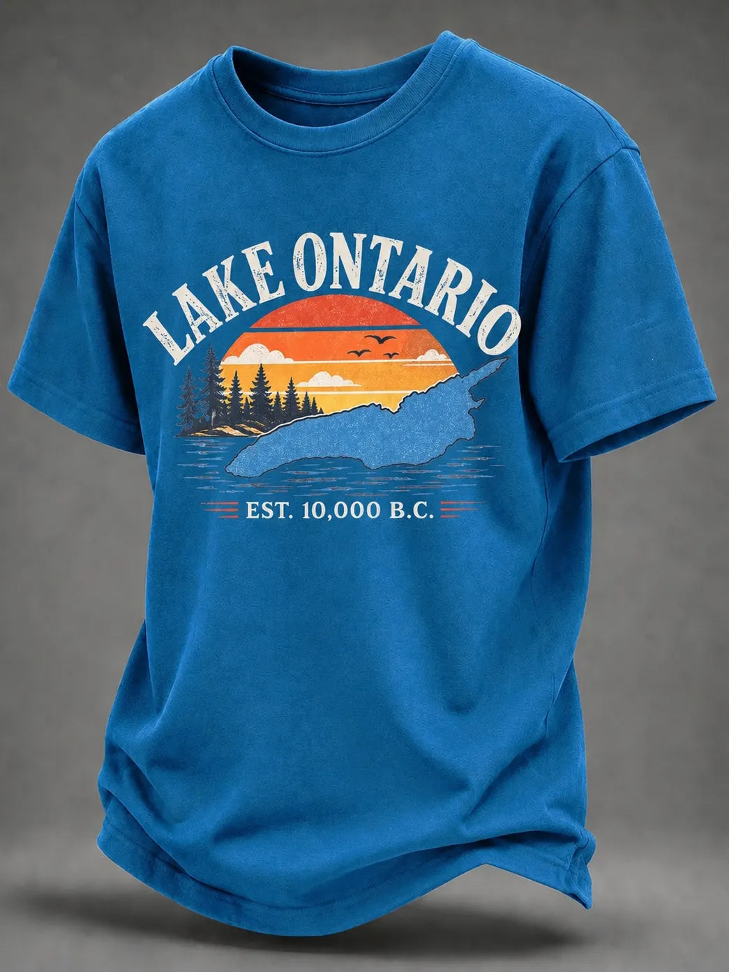 Men's Retro Lake Ontario Est. 10,000 B.c. Print T-shirt