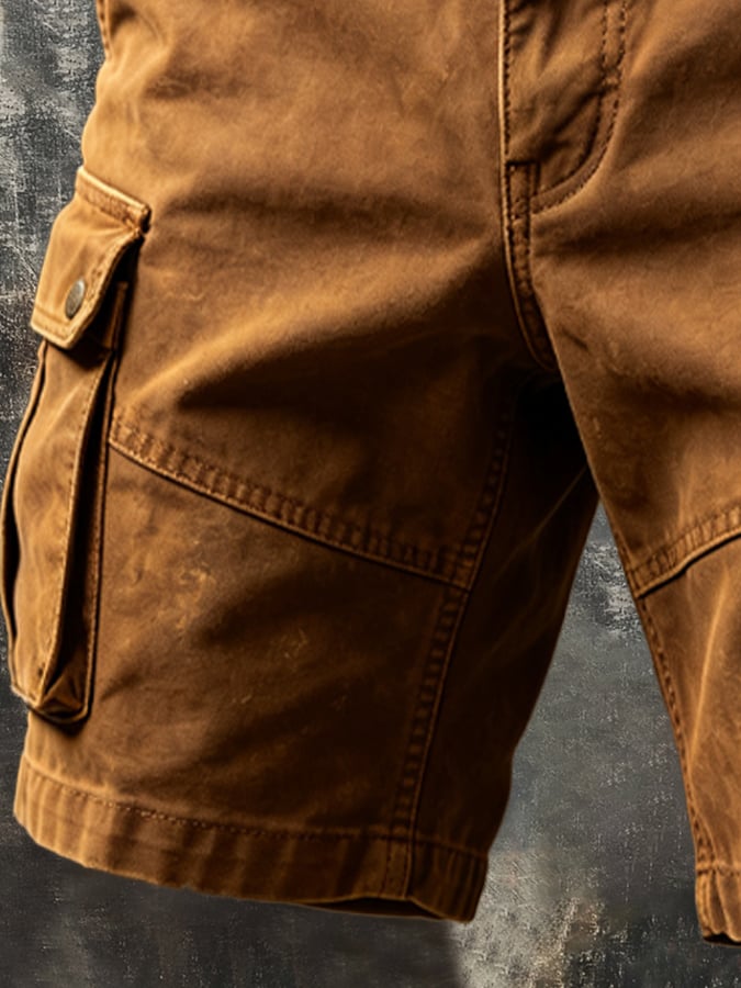 Men's Retro Outdoor Durable Ripstop Multifunctional Shorts