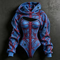 Women's Halloween Art Print Hoodie Two Piece Set