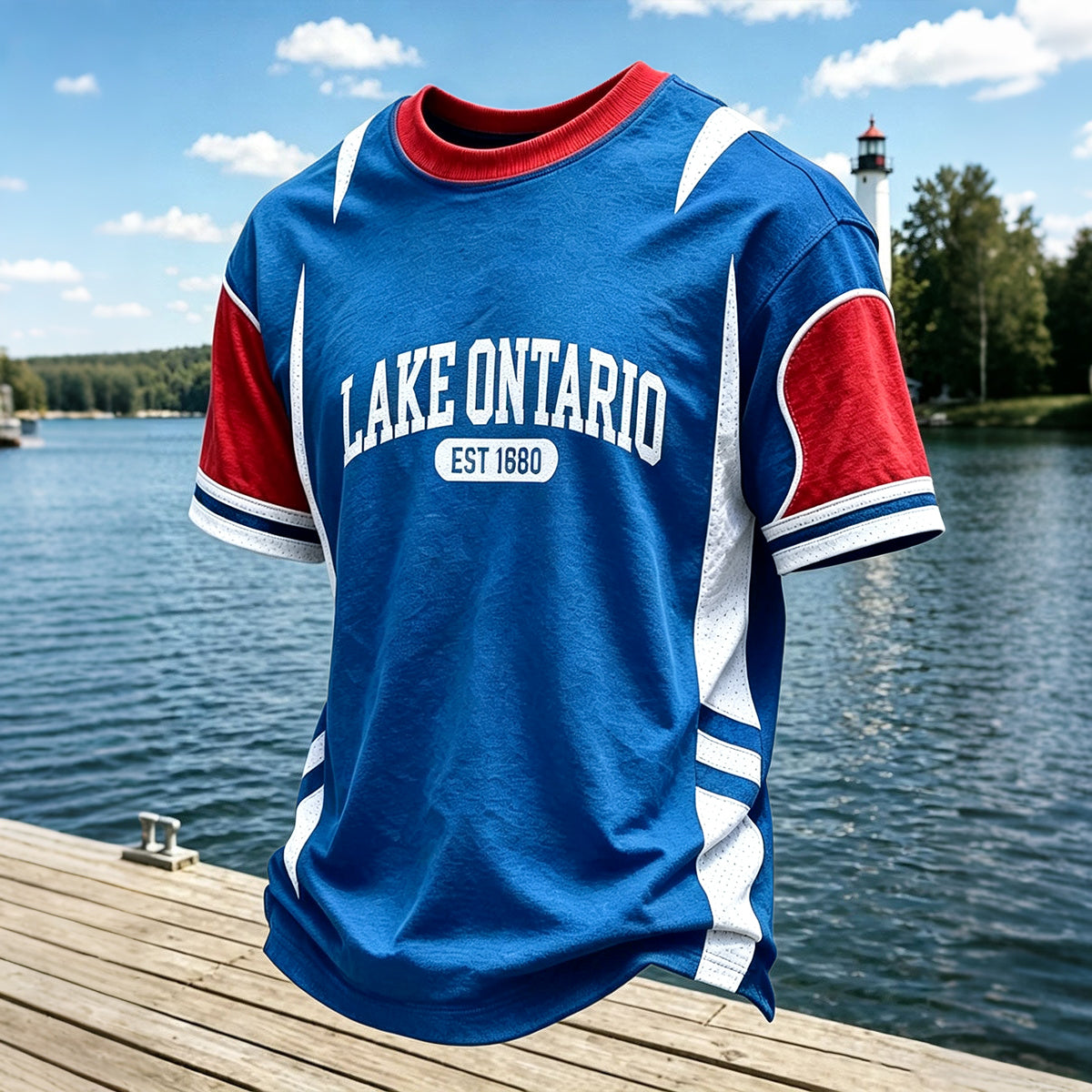 Men's Canada Lake Ontario Art Printed T-shirt