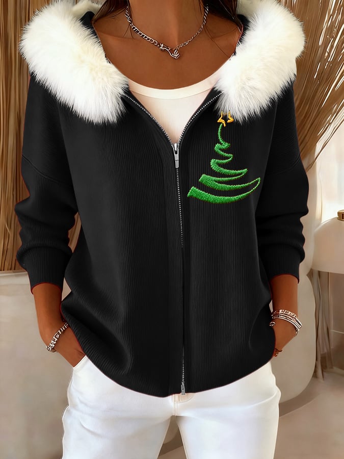 Women's Casual Christmas  Zipper Jacket