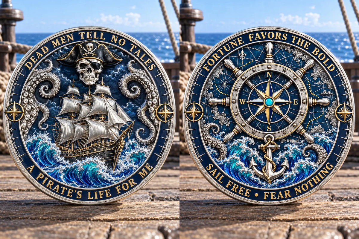 🏴‍☠️ 3D High Relief Pirate Commemorative Medallion