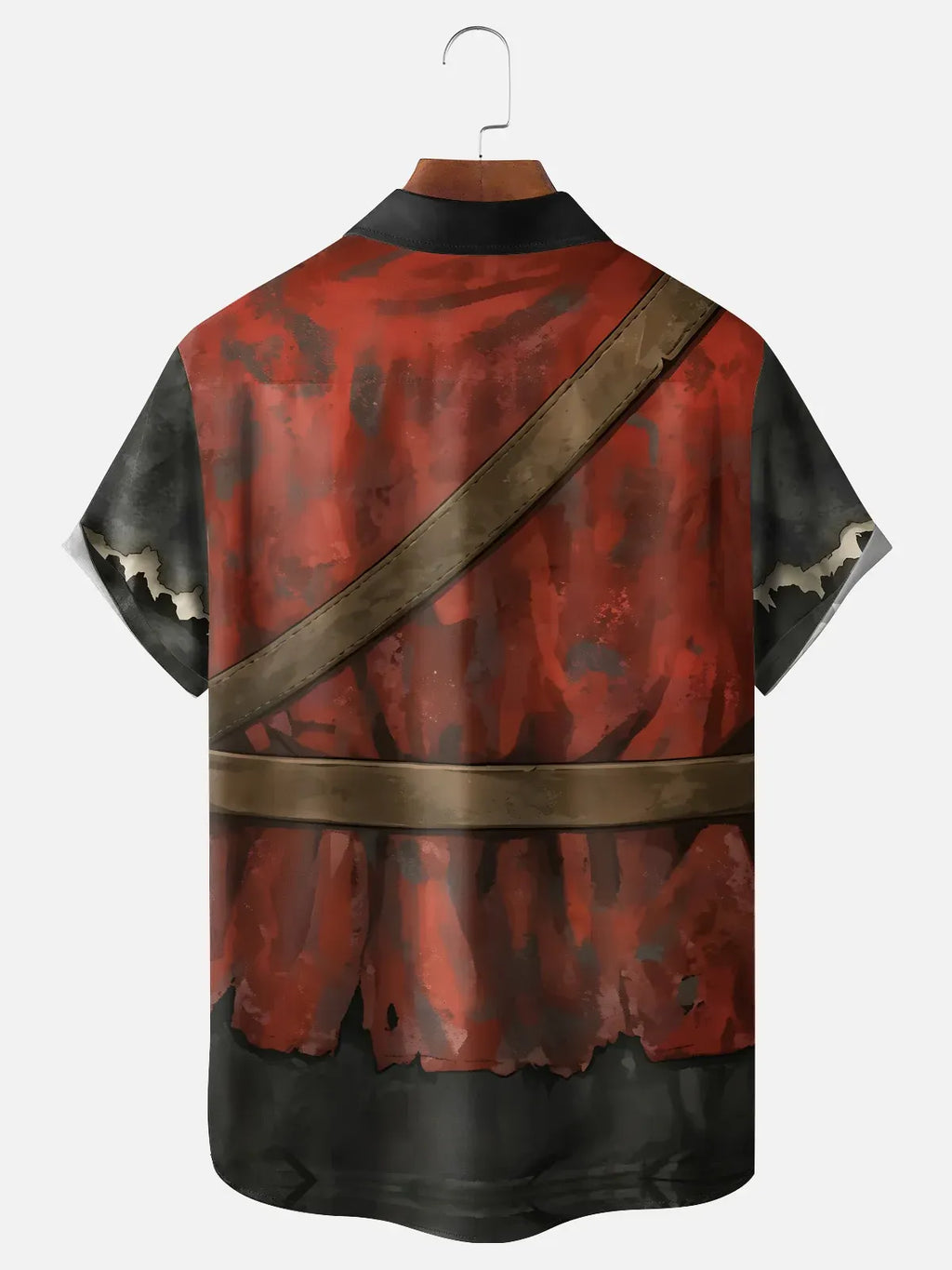 Moisture-Wicking  Fun Pirate Chest Pocket Hawaiian Shirt