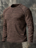 Men's Retro Comfortable Color-Block Crew Neck T-Shirt