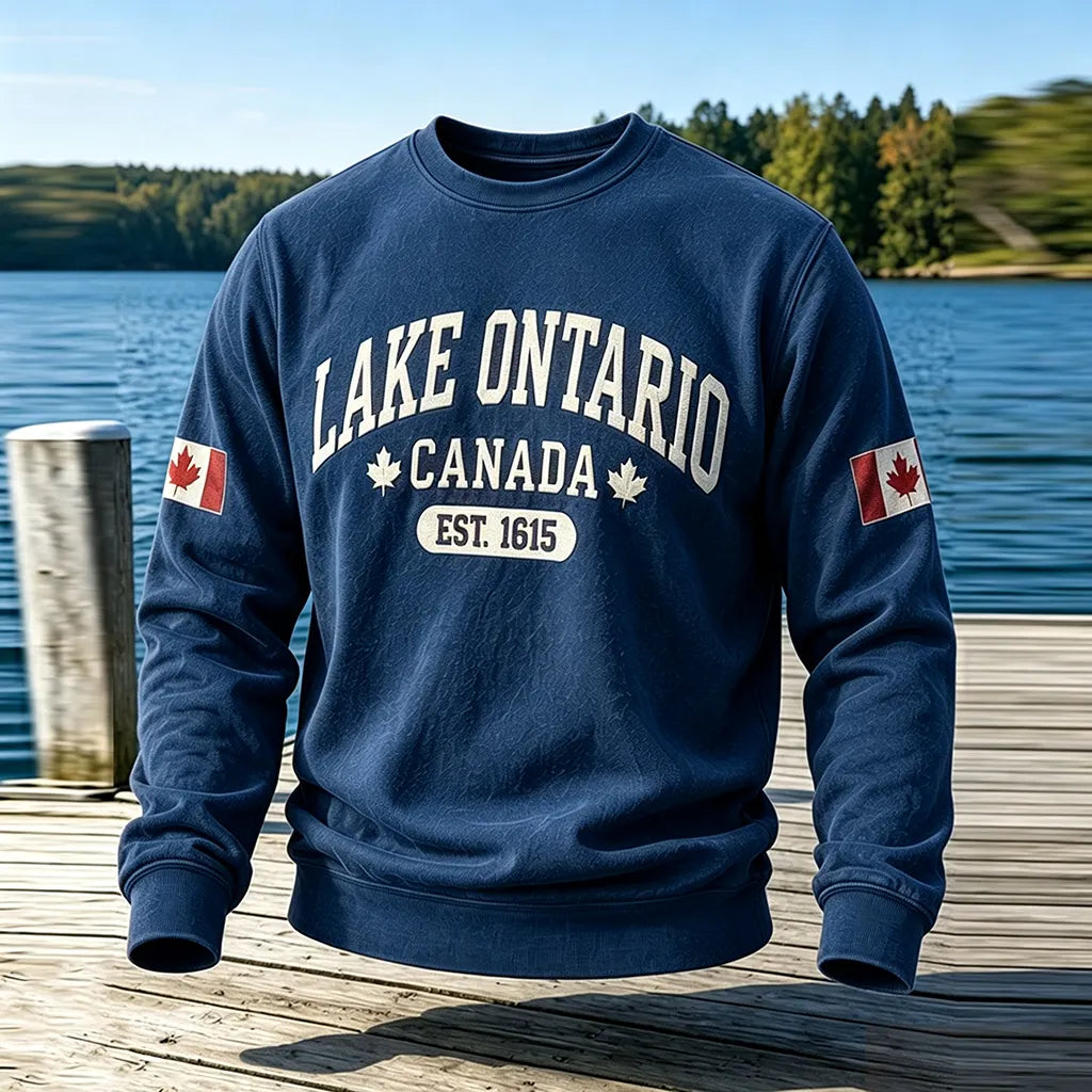 Men's 1615 Lake Ontario Printed Casual Warm Sweatshirt