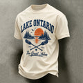 Men's Lake Ontario Always & Forever Print Casual Short-sleeved T-shirt