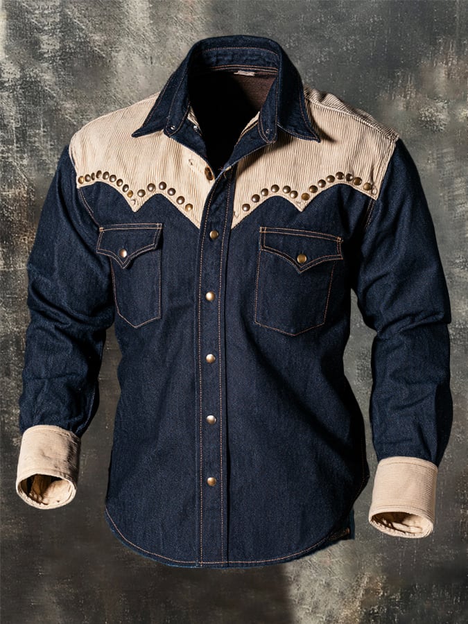 Men's Vintage Corduroy Western Shirt