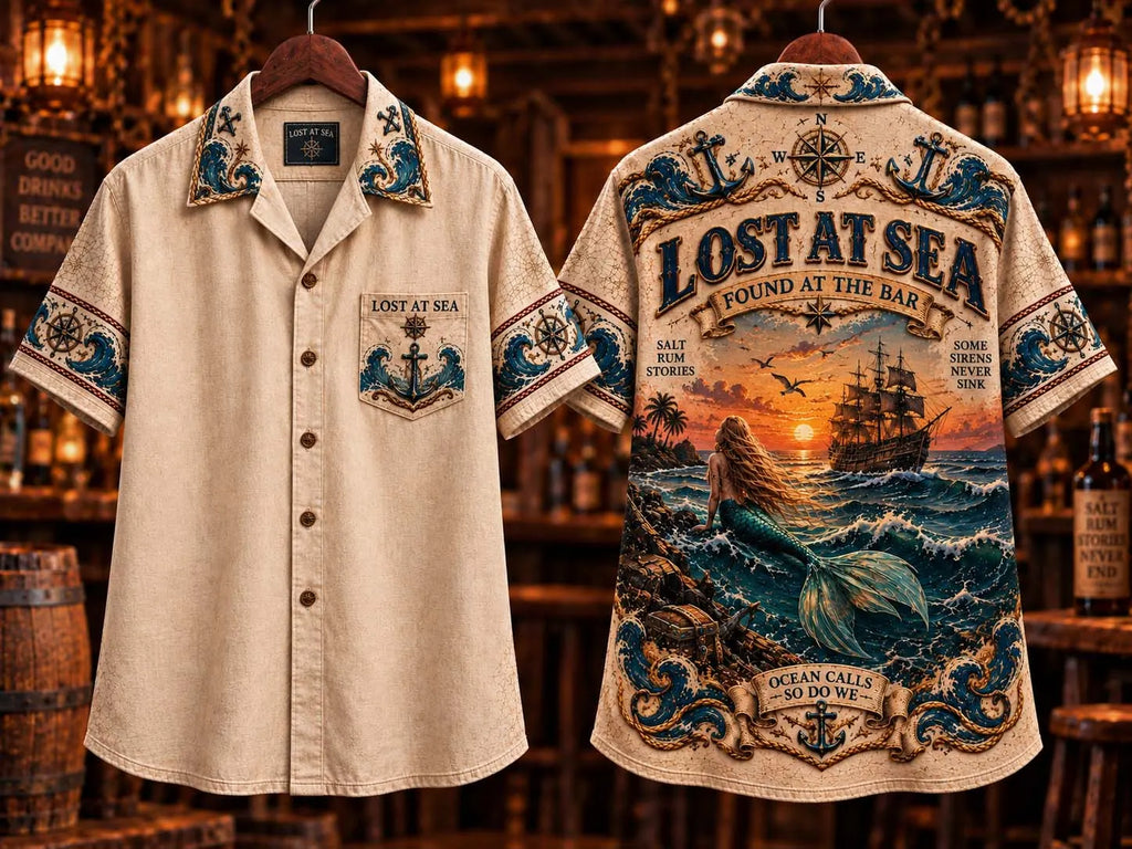 🌊 Ocean Calls So Do We Blonde Mermaid Sunset Hawaiian Shirt ⚓️
