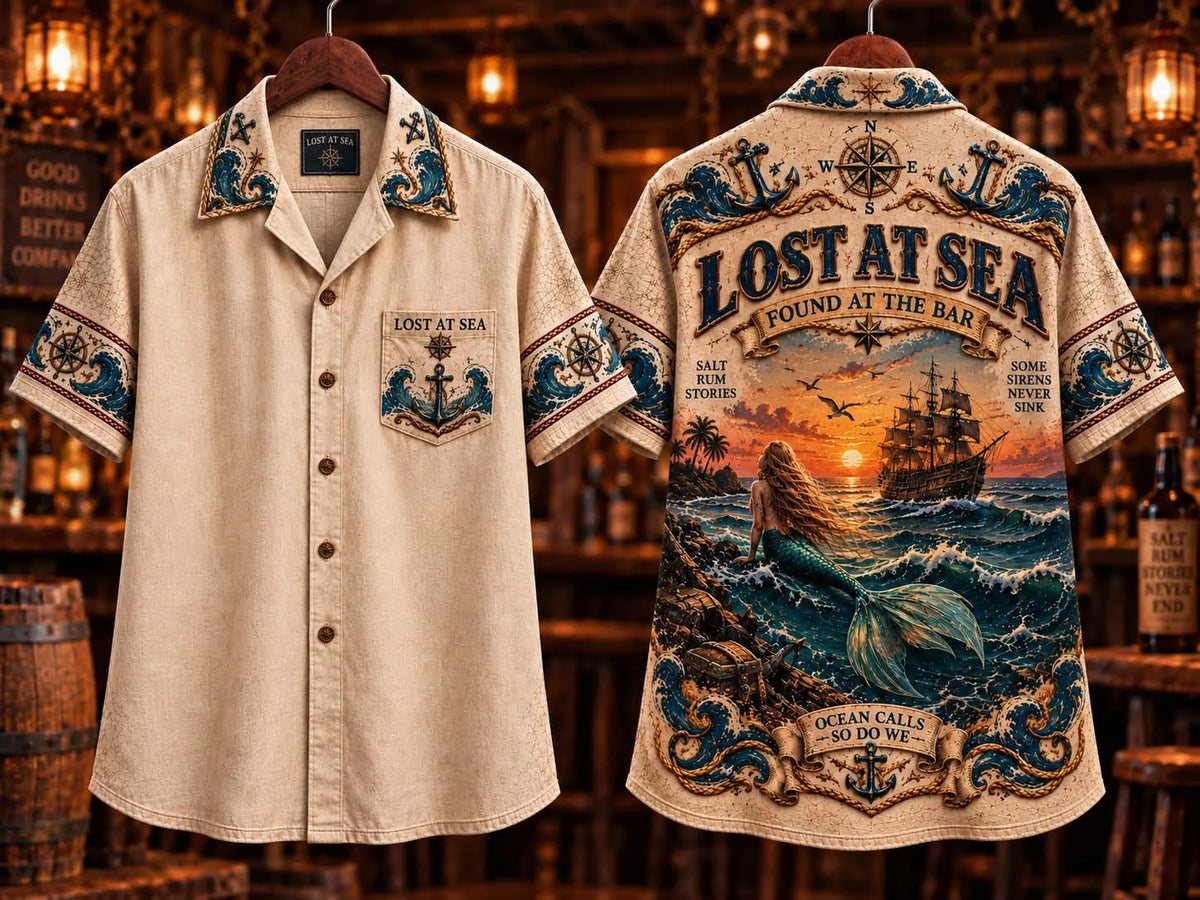 🌊 Ocean Calls So Do We Blonde Mermaid Sunset Hawaiian Shirt ⚓️