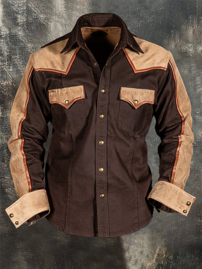 Men's Vintage Corduroy Western Shirt