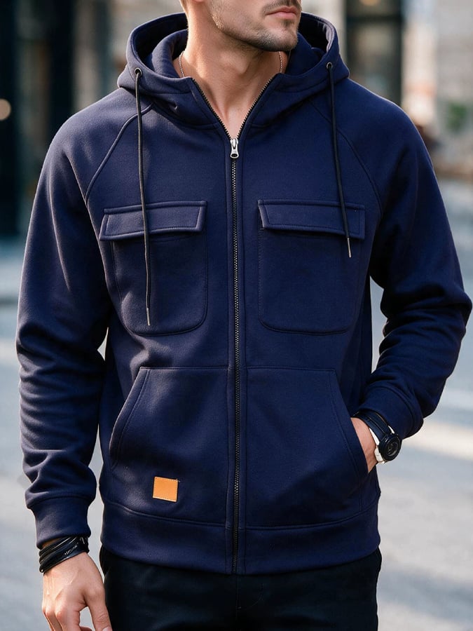 Men's Vintage Outdoor Multi-Pocket Hooded Jacket