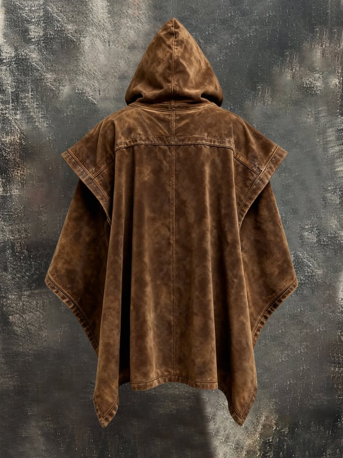 Men's Vintage Suede Warm Cape/Cloak