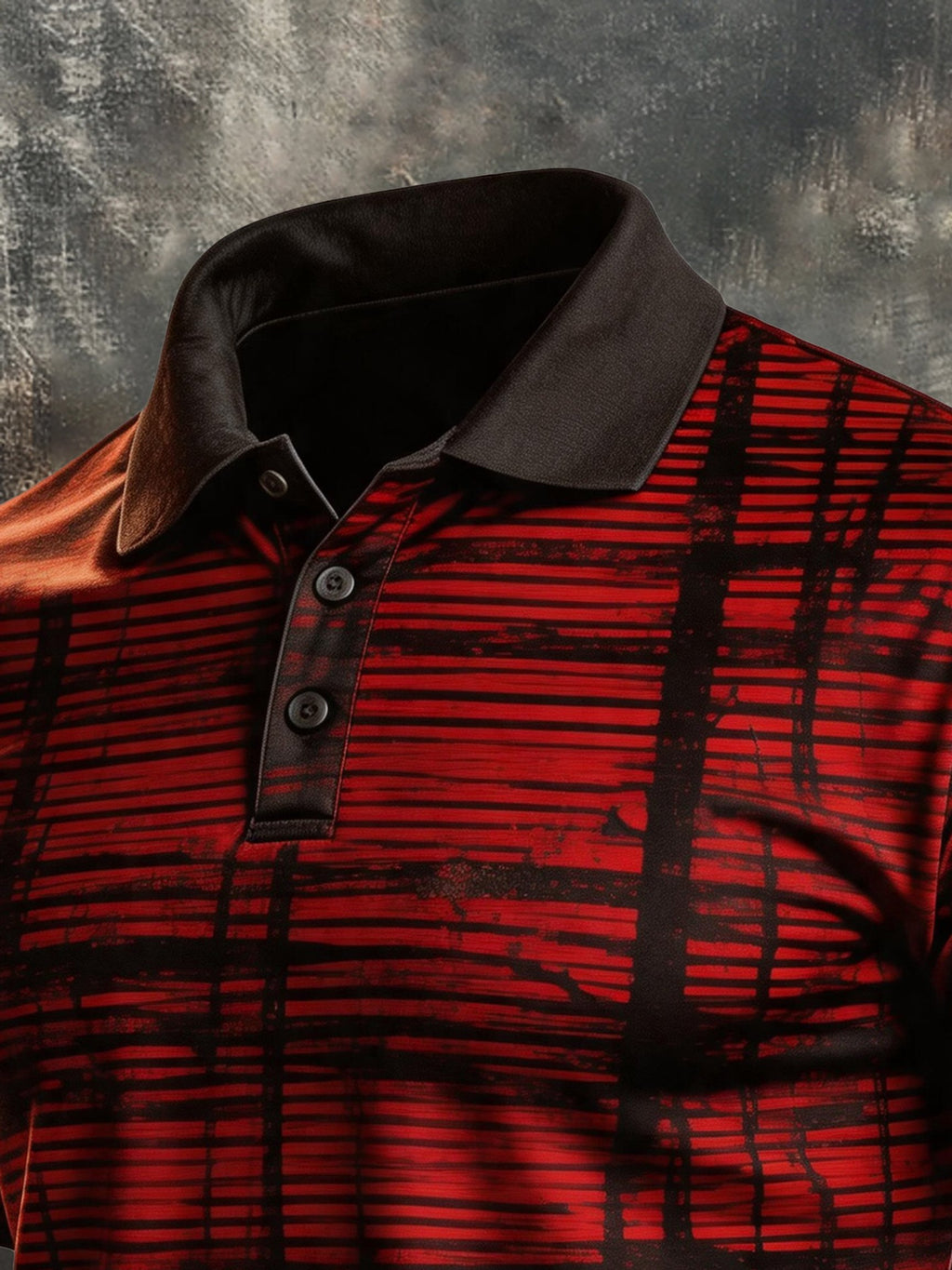 Men's Retro Color-Block Short-Sleeve Polo Shirt