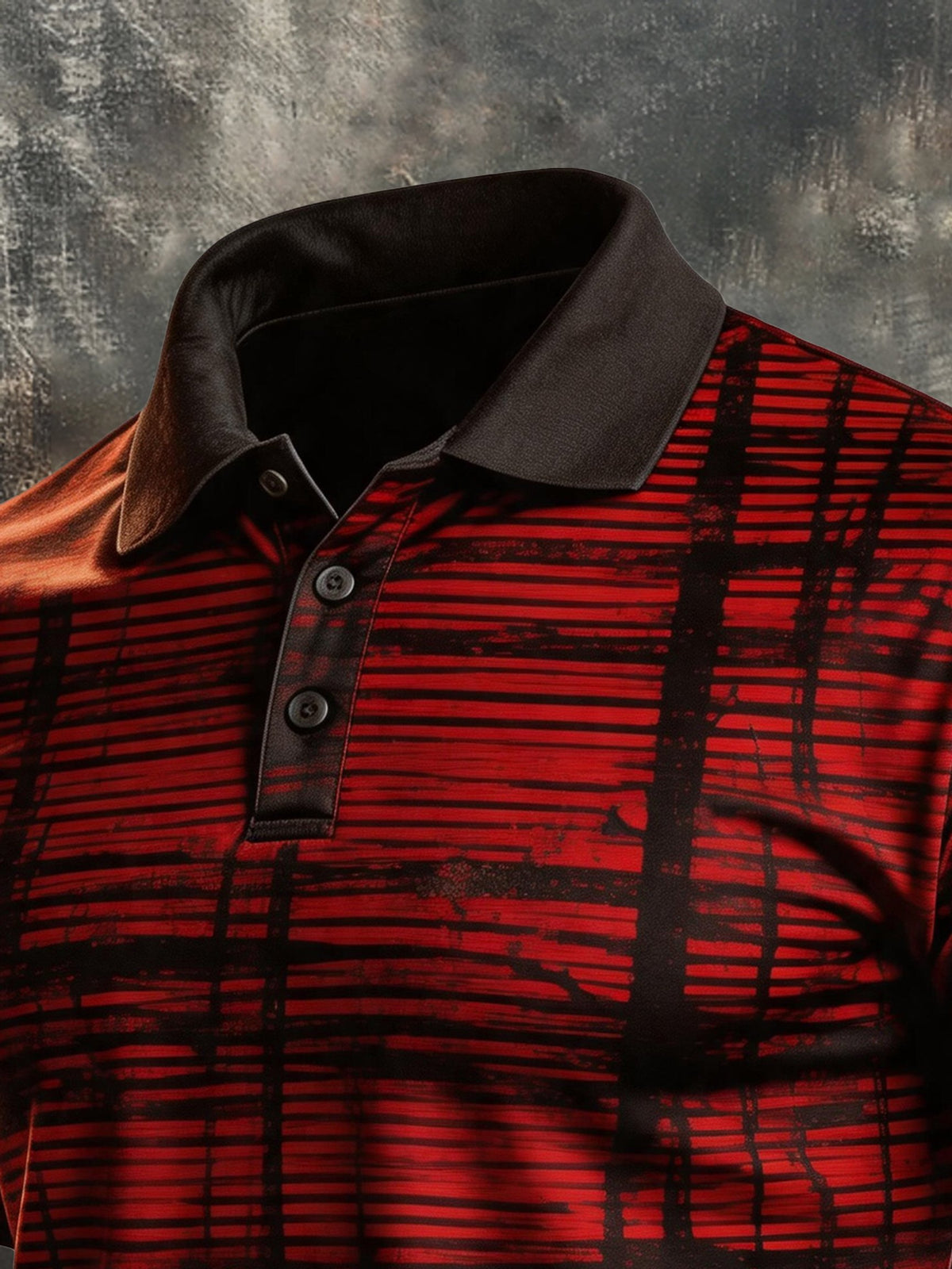 Men's Retro Color-Block Short-Sleeve Polo Shirt