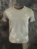 Men's retro-style round-neck short-sleeved T-shirt