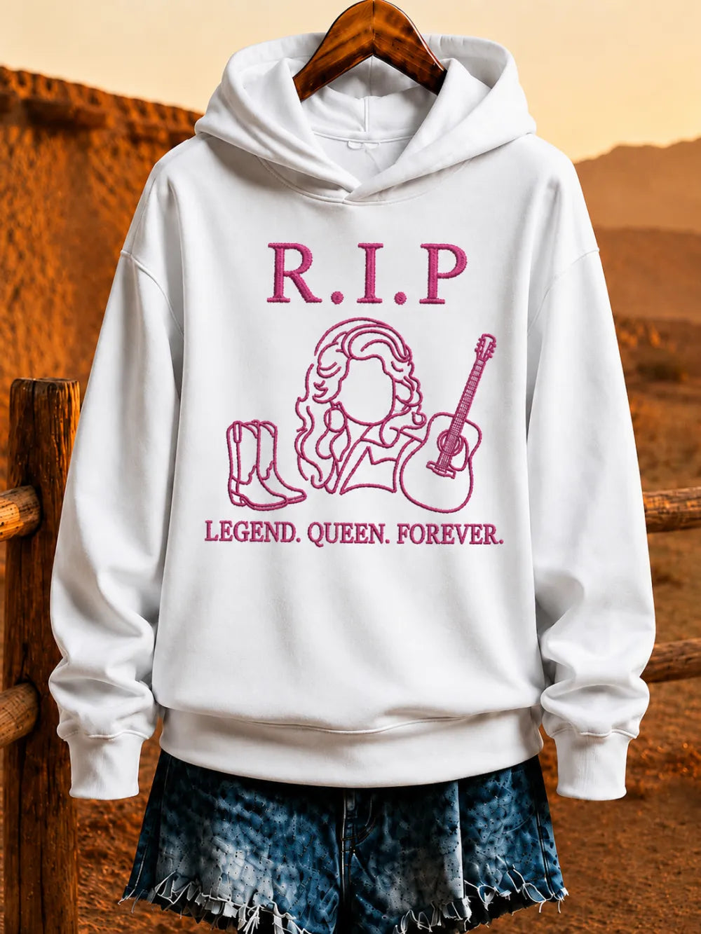 Women'S Rural Queen Commemorative Printed Long Sleeve Hoodie