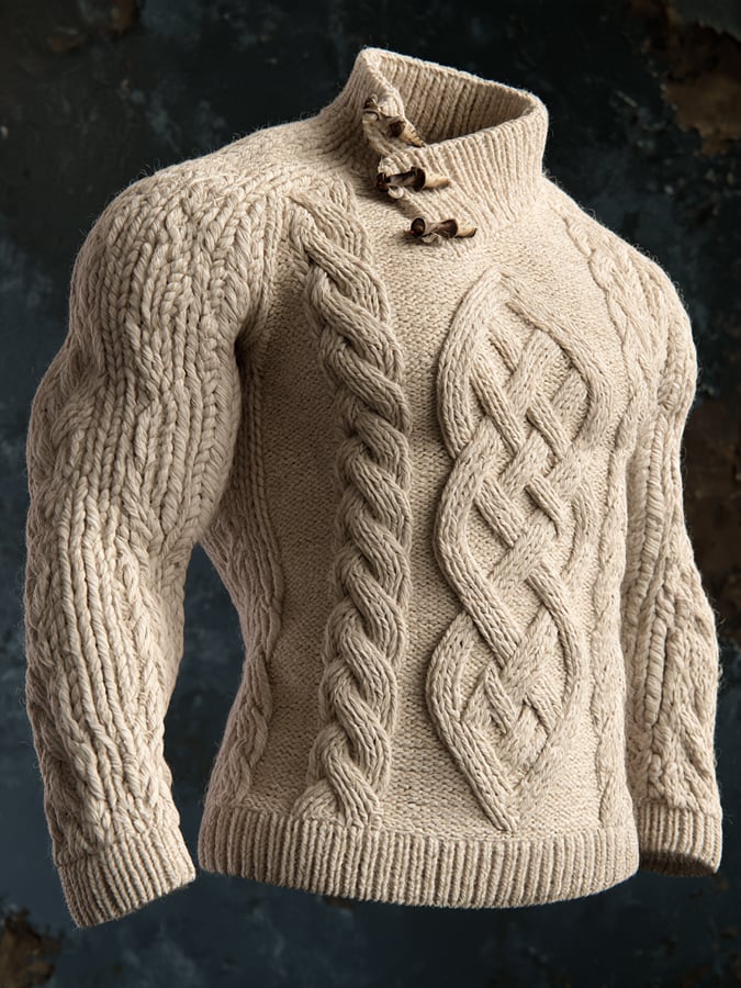 Men’s Vintage-Style Comfortable Knitted Sweater/Sweatshirt