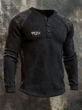 Men's Vintage Camo DD-214 Long-Sleeve Henley T-Shirt