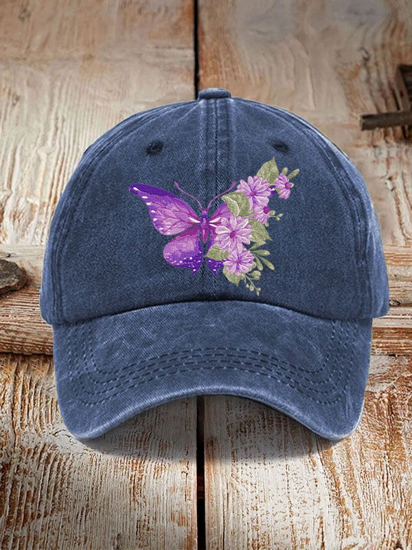 Purple Butterfly Retro Hat