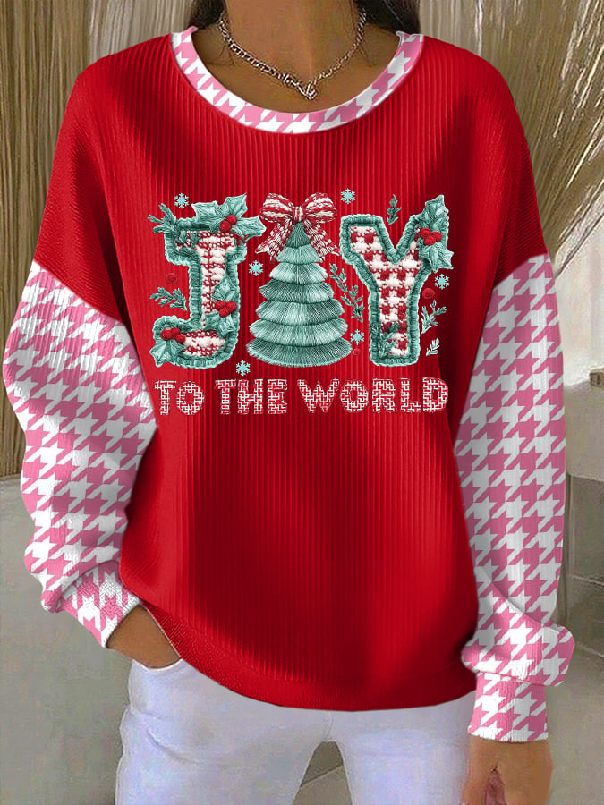 Women's Casual Print Long Sleeve Knit Top
