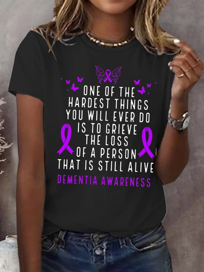 Dementia Awareness Month Butterfly Warrior Alzheimers T Shirt