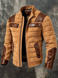 Men's Vintage-Style Quilted Padded Outdoor Jacket