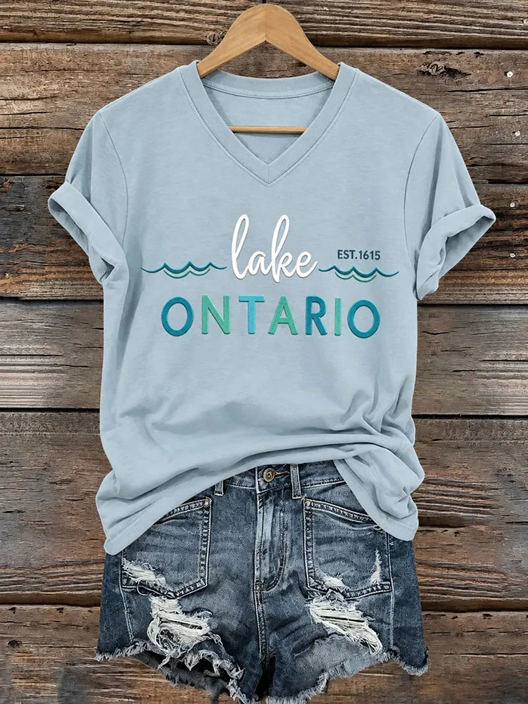 1615 Lake Ontario Printed Women's Short-sleeve T-shirt