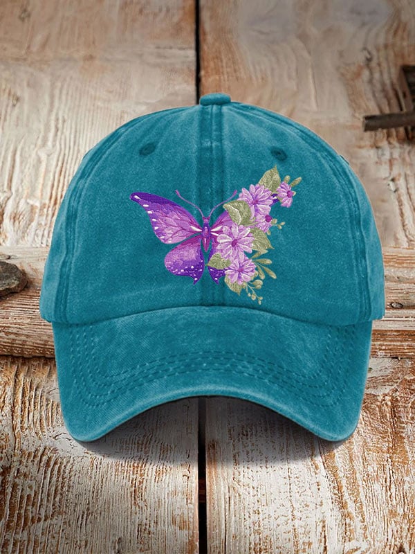 Purple Butterfly Retro Hat