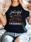 Dachshund Printed Short Sleeve T-Shirt