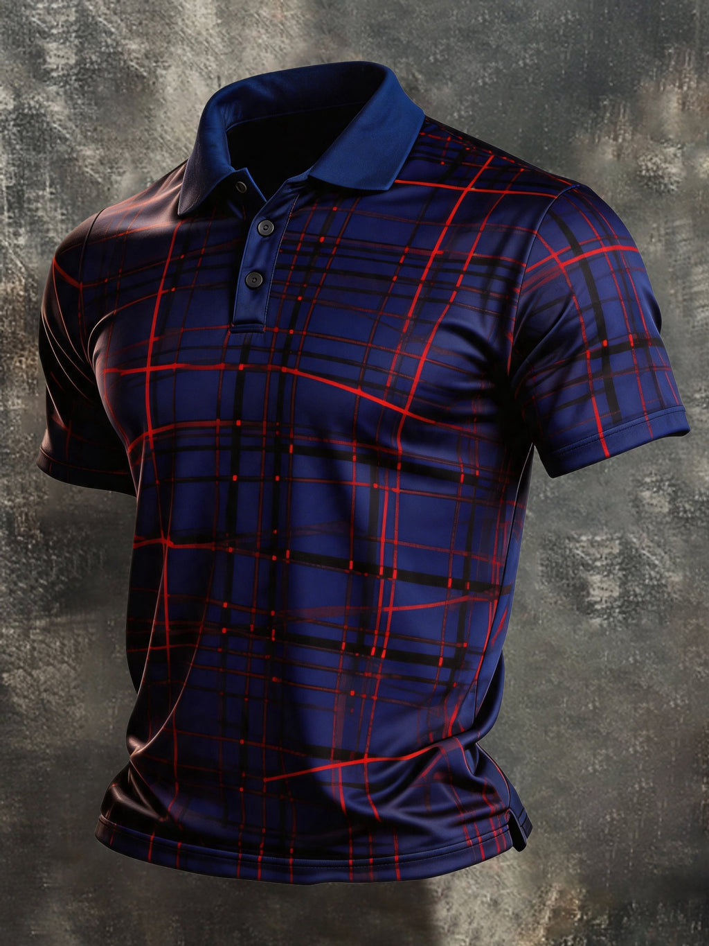 Men's Retro Color-Block Short-Sleeve Polo Shirt