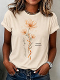 Women'S Casual Leukemia Awareness Print Short-Sleeve T-Shirt