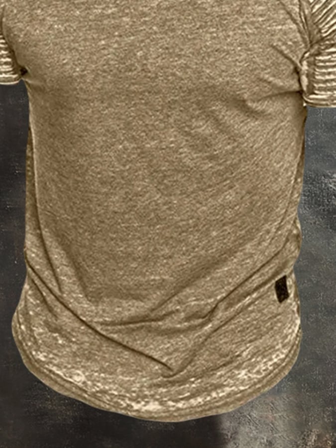 Men's classic casual washed round neck short sleeve t-shirt