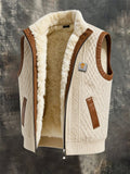 Men's Vintage-Style Faux Suede Outdoor Warm Vest