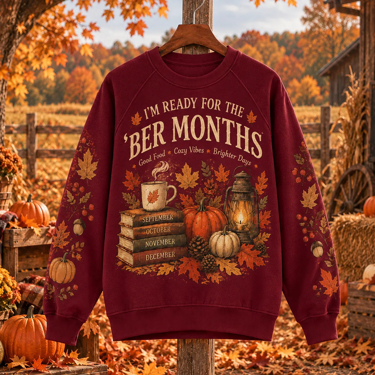 Women's Autumn Ber Months Seasonal Graphic Crewneck Sweatshirt