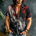 Men's Ink Halloween Style Printed Short Sleeves Shirt