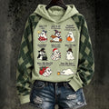 Women's Cute Ghost Holiday Calendar Print Hoodie