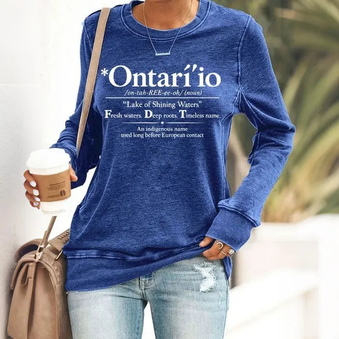 Women's Lake Ontario Print Crew Neck Sweatshirt