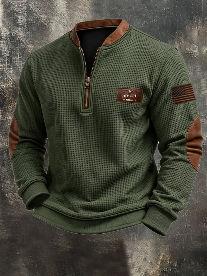 Men's Outdoor Veteran Badge Zip-Up Hoodie