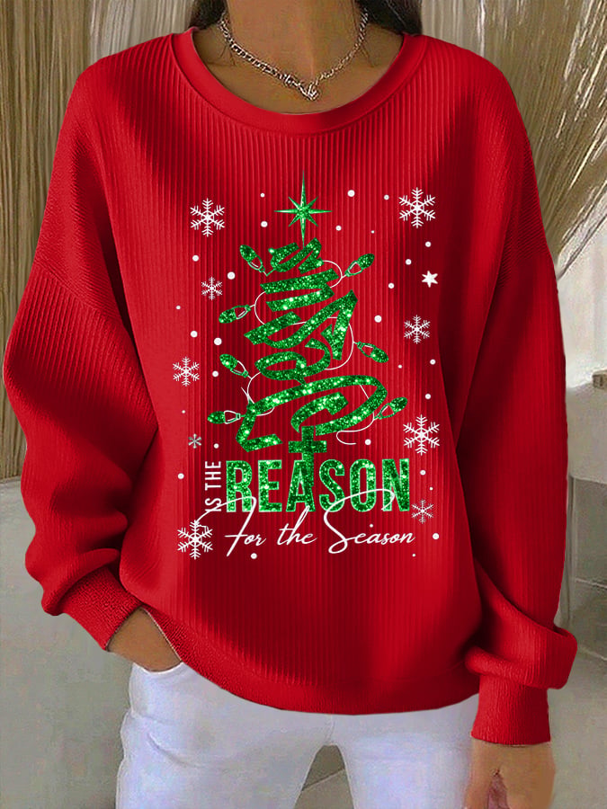 Women's Casual Print Long Sleeve Knit Top