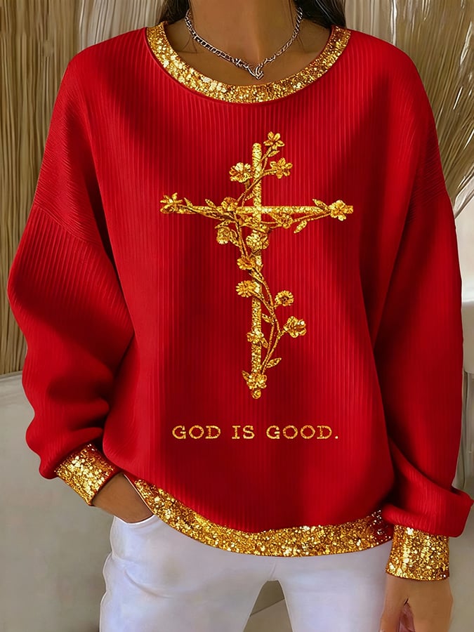 Women's Faith Art Print Sweatshirt