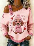Women's casual animal print top for breast cancer awareness