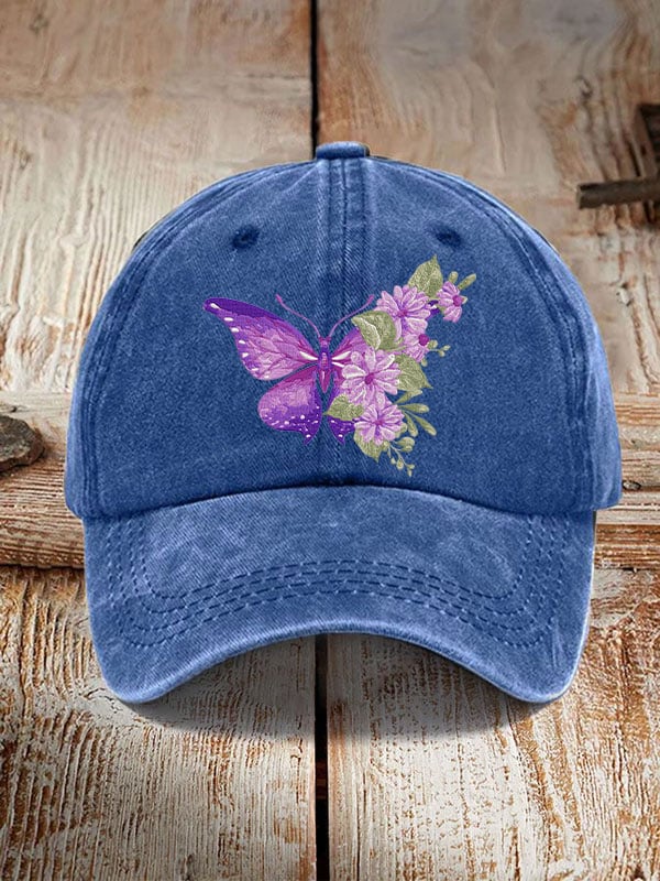 Purple Butterfly Retro Hat