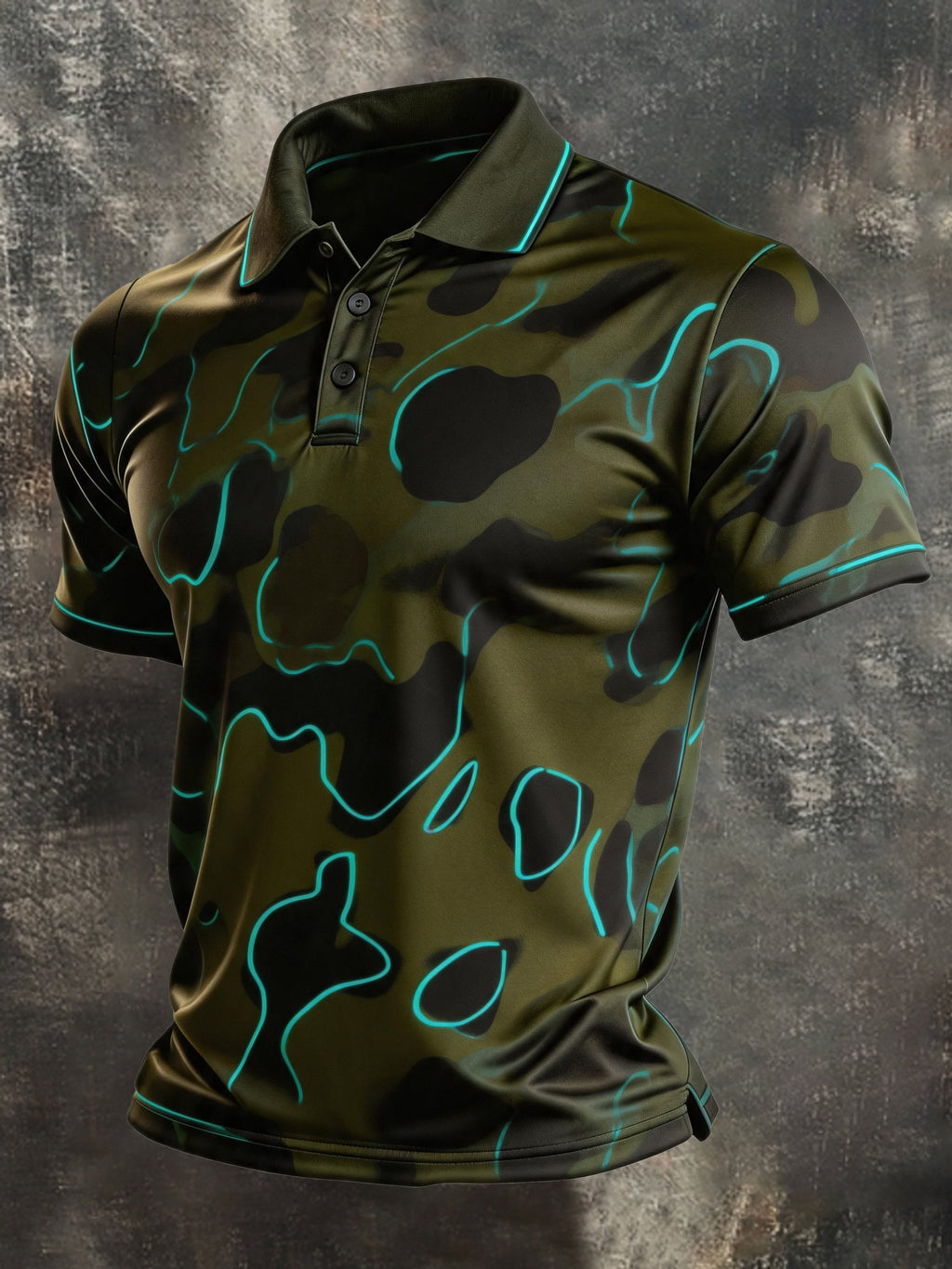Men's Retro Color-Block Short-Sleeve Polo Shirt