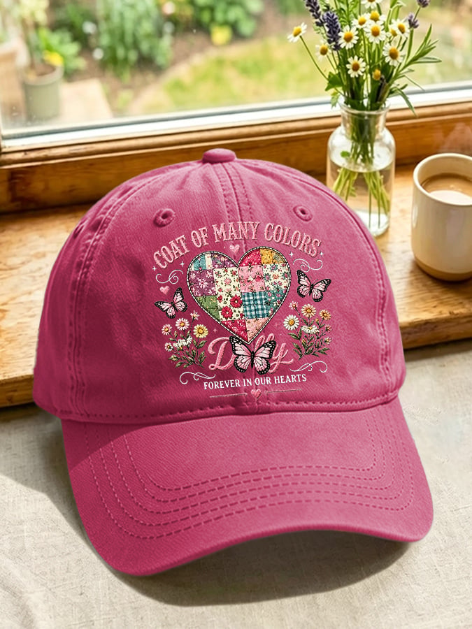 Retro Coat Of Many Colors Forever In Our Hearts Print Baseball Cap